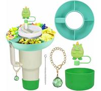 TOEECY 5 Pièces Plateau Collation Gobelet Thermos Accessoires Paille Réutilisable Compartiment Rangement Boisson Anneau Snack Organisateur Tasse Isotherme