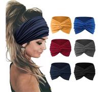 TOEECY 6 Pièces Bandeaux Cheveux Torsadés Élastiques Turban Bandeau Large Accessoire Coiffure Multicolore