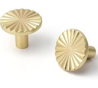 TOEECY 6 Pièces Boutons Meuble Forme Soleil Rayonnant Poignées Tiroir Armoire Cuisine Chambre Salle Bain Style Vintage Laiton