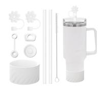 TOEECY 7 Pièces Ensemble Bouchons Paille Fleur Antidébordement Couvercles Réutilisables Silicone Accessoires Bouteille Isotherme Tasse Gobelet