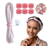 TOEECY 9 Pièces Kit Bigoudis Mousse Éponge Bandeau Cheveux Chouchou Satin Accessoires Coiffure Boucles Ondulations Naturelles sans Chaleur