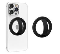 TOEECY Anneau de Support pour Téléphone Magnétique en Silicone Liquide Doux Antidérapant et Antichute Rotation à 360° Amovible pour Compatible avec Téléphones Magnétiques(Noir Graphite)