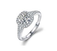 TOEECY Bague Femme Argent 925 Sterling Zircone Cubique Moissanite Bagues Reglable Eternité Bijoux Filles Épouse Petite Amie Anniversaire Fiançailles Promesse Mariage Alliance (#2)