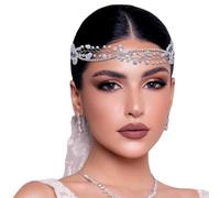 TOEECY Bandeau Frontale Cristal Branche Florale Diadème Mariage Strass Couronne Cheveux Élégant Accessoire Coiffure Cérémonie