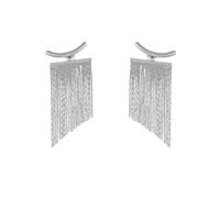 TOEECY Boucles D'oreilles Cascade Métalliques Élégantes Argentées Longues Pendantes Brillantes Luxueuses