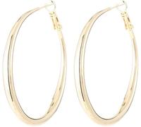 TOEECY Boucles D'oreilles Créoles Classiques 14k Or Véritable 5cm Bijoux Élégants Accessoires Luxueux Parures Femmes