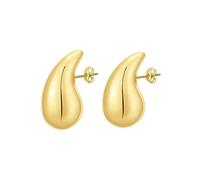 TOEECY Boucles D'oreilles Goutte Creuse Élégantes Argentées Puces Bijoux Femme Accessoires Courbes Brillantes Minimalistes