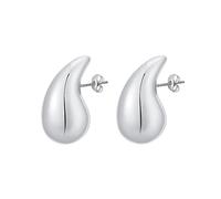 TOEECY Boucles D'oreilles Goutte Creuse Élégantes Argentées Puces Bijoux Femme Accessoires Courbes Brillantes Minimalistes