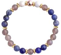 TOEECY Bracelet Élastique Pierres Naturelles Obsidienne Œil Tigre Améthyste Perles Rondes Bijou Élégant Accessoire Femme