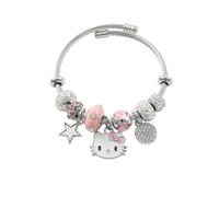 TOEECY Bracelet Fille Chat Cartoon Anime Bracelet Amitié Enfant Réglable Breloques Cristal Rose Charms Noël Anniversaire Fête Bijoux Cadeau pour Femmes Sœur Amie