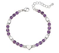 TOEECY Bracelet Perles Naturelles Cœur Argenté Ajustable Message Inspirant Carte Incluse Bijou Artisanal