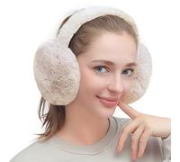 TOEECY Cache Oreilles Femme Cache-Oreilles d'Hiver Anti Froid Protège Oreilles Pliable en Peluche Doux Réglables Couvre-Oreilles Chaud Mode Mignon Earmuffs (Beige)