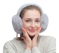 TOEECY Cache Oreilles Femme Cache-Oreilles d'Hiver Anti Froid Protège Oreilles Pliable en Peluche Doux Réglables Couvre-Oreilles Chaud Mode Mignon Earmuffs (Gris)