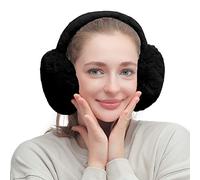 TOEECY Cache Oreilles Femme Cache-Oreilles d'Hiver Anti Froid Protège Oreilles Pliable en Peluche Doux Réglables Couvre-Oreilles Chaud Mode Mignon Earmuffs (Noir)