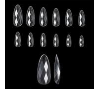 TOEECY Capsule Ongle Amande 120 Pièces Kit Faux Ongles French Transparent En ABS Ongles Autocollants Adhésif Press On Nails Kit Multitailles pour Femmes et Jeunes Filles(A)