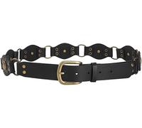 TOEECY Ceinture Large Ondulée Ornée Rivets Anneaux Métalliques Boucle Vintage Accessoire Taille Femme Cuir Synthétique Ajustable Style Punk Rock