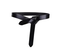 TOEECY Ceinture Nœud Cuir Véritable Élégante Accessoire Femme Ajustable Taille Haute Qualité Minimaliste Classique Noire