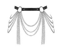 TOEECY Chaîne de Taille Body Chain Sexy Chaîne de Corp Chaînes Ventre Bikini Body Chain Plage Boîte de Nuit Fête Accessoires de Corps Bijoux de Corps pour Femmes et Filles (Noir-3)