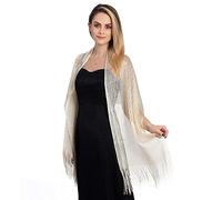 TOEECY Châle Écharpe Étole Métalliques Étincelants pour Femme avec Châle Boucle Léger Doux Foulard Élégante Chatoyantes Etole pour Soirée Cérémonies Fêtes Mariage Bridemaids Bal (Champagne Or)