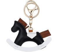 TOEECY Cheval à Bascule Porteclés Décoratif Artisanal Cuir Multicolore Accessoire Sac Bijou Fantaisie Femme Charme Élégant