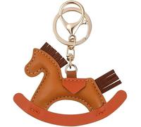 TOEECY Cheval à Bascule Porteclés Décoratif Artisanal Cuir Multicolore Accessoire Sac Bijou Fantaisie Femme Charme Élégant