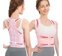TOEECY Correcteur de Posture Unisexe Support Respirant Réglable Corriger la Posture Idéal pour Le Dos et Les Épaules le Bureau Vie Quotidienn(Rose M)