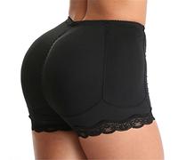 TOEECY Femme Culotte Remonte Fesse Dentelle Taille Formateur avec 12 Coussinet Amovible Elasticité Ventre Plat Shaping Pants Hanche Enhancer Body Sculptant Tummy Control (Noir,XL)