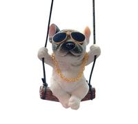 TOEECY Figurine Bouledogue Français Balançoire Pendentif Rétroviseur Voiture Décoration Intérieur Auto Accessoire Mignon Ornement Suspendu