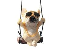 TOEECY Figurine Bouledogue Français Balançoire Pendentif Rétroviseur Voiture Décoration Intérieur Auto Accessoire Mignon Ornement Suspendu