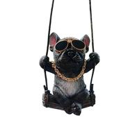 TOEECY Figurine Bouledogue Français Balançoire Pendentif Rétroviseur Voiture Décoration Intérieur Auto Accessoire Mignon Ornement Suspendu