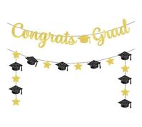 TOEECY Graduation Decoration Décorations de Fête Chapeau de Célibataire Pentagramme Brillant et Atmosphérique Convient pour une Atmosphère Vibrante