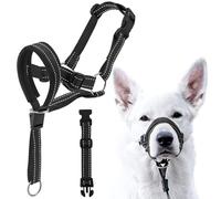 TOEECY Harnais de Tête Halti Licol pour Chien avec Sangle de Sécurité Harnais Anti-Traction pour Chien Collier de Dressage Confortable Collier Robuste Et Ajustable pour Promenade Et Entraînement (L)