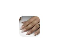 TOEECY Lot de 24 Faux Ongles en Forme d'Amande Couverture Complète Simple et à la Mode Press on Nails Gel Doux avec Outils Convient à la Manucure pour Dames