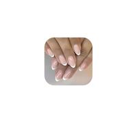 TOEECY Lot de 24 Faux Ongles en Forme d'Amande Couverture Complète Simple et à la Mode Press on Nails Gel Doux avec Outils Convient à la Manucure pour Dames