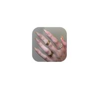 TOEECY Lot de 24 Faux Ongles en Forme d'Amande Couverture Complète Simple et à la Mode Press on Nails Gel Doux avec Outils Convient à la Manucure pour Dames