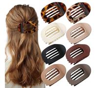 TOEECY Lot de 8 Pince Cheveux Femme Pince Plate Cheveux Pinces à Griffes Antidérapantes Accessoires Cheveux Épais et Fins Idéales pour Filles Grandes Clips Plates (A)