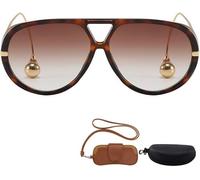 TOEECY Lunettes Aviateur Rétro Ensemble Complet Protection Uv Monture Élégante Accessoire Solaire Unisexe
