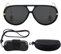 TOEECY Lunettes Aviateur Rétro Ensemble Complet Protection Uv Monture Élégante Accessoire Solaire Unisexe