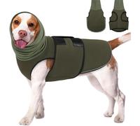 TOEECY Manteau Anti Anxiété pour Chien avec Capuche Apaisante Veste pour Chien Maille Respirante Bande Velcro Réglable avec Bandes Réfléchissantes Les Peurs et la Nervosité du Chien(XS)