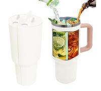 TOEECY Mug Isotherme Double Compartiment Séparé Tasse Thermique Isolante Couvercle Étanche Boissons Mixtes Conservation Chaleur Froid