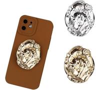 Toeecy Poignée De Téléphone Portable en Forme De Cœur Doré Et Argenté Support Rétractable Et Rotatif À 360° pour Une Prise en Main Sécurisée Compatible avec Tous Les Modèles De Smartphones Lot De 2