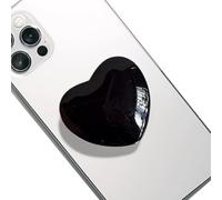 TOEECY Poignée Grip Extensibles Base Téléphone Portable Poignée Support Coeur en Verre Magnétique Compatible pour Smartphone (Noir)