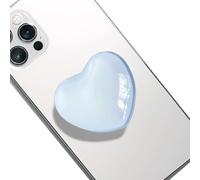 TOEECY Poignée Grip Extensibles Base Téléphone Portable Poignée Support Coeur en Verre Magnétique Compatible pour Smartphone (Bleu)