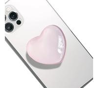 TOEECY Poignée Grip Extensibles Base Téléphone Portable Poignée Support Coeur en Verre Magnétique Compatible pour Smartphone (Rose)