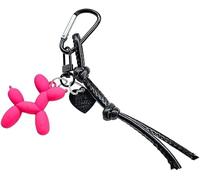 TOEECY Porteclés Figurine Chien Ballon Mousqueton Cuir Tressé Pendentif Charm Accessoire Sac Décoration Mignon