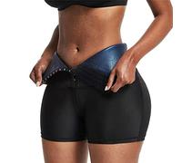 TOEECY Short Sudation Femme Amincissante Pantalon de Sudation Legging de Sport Transpiration Thermo Taille Haute Ventre Plat Anti Cellulite Short de Sauna pour Minceur Fitness Jogging Yoga (L)