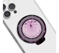 TOEECY Support Circulaire Magnétique Paillettes Étoiles Argent Brillant Poignée Téléphone Portable Universel Rotation 360° Adhésif Arrière Smartphone Compatible Plusieurs Modèles