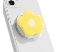 TOEECY Support et Grip Magnétique Compatible Poignée de Telephone Extensible Pliable Fleur Stéréoscopique Airbag Support Portable Poignées Téléphone pour Smartphones Tablette (Jaune)