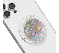 TOEECY Support Téléphone Cœur Holographique Cristal Verre Bulle Air Magnétique Prise Extensible Brillant Paillettes