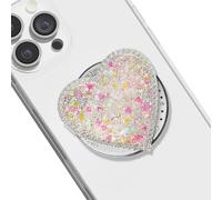 TOEECY Support Téléphone Cœur Paillettes Cristal Résine Adhésif Universel Portable Extensible Brillant Anneau Multifonctionnel